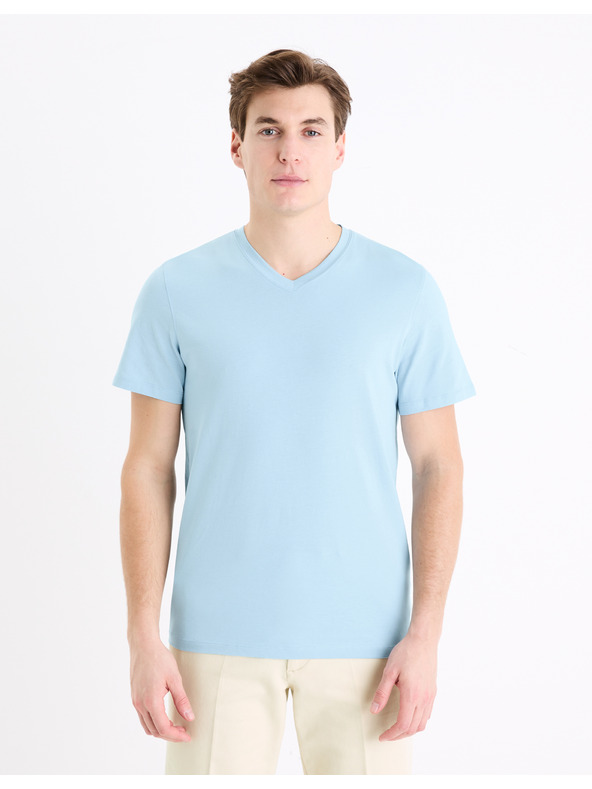 Celio Tricou basic albastru deschis pentru bărbați Celio Debasev