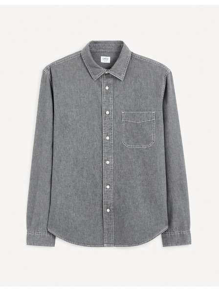 Celio Cămașă denim gri pentru bărbați Celio Gagusti1