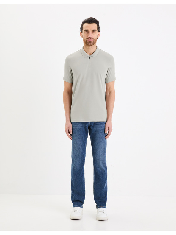 Celio Tricou polo basic gri deschis pentru bărbați Celio Gebenoit