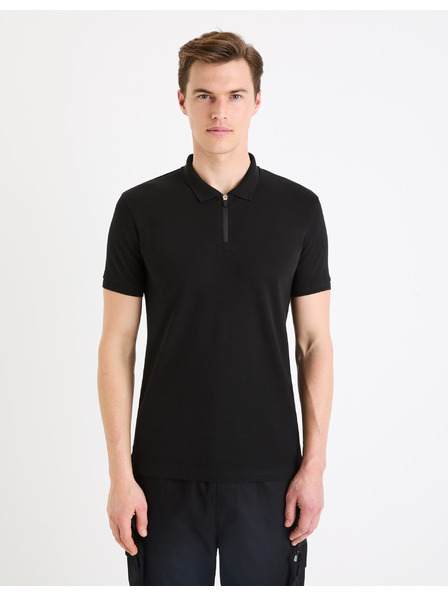 Celio Tricou polo basic negru pentru bărbați Celio Gebenoit