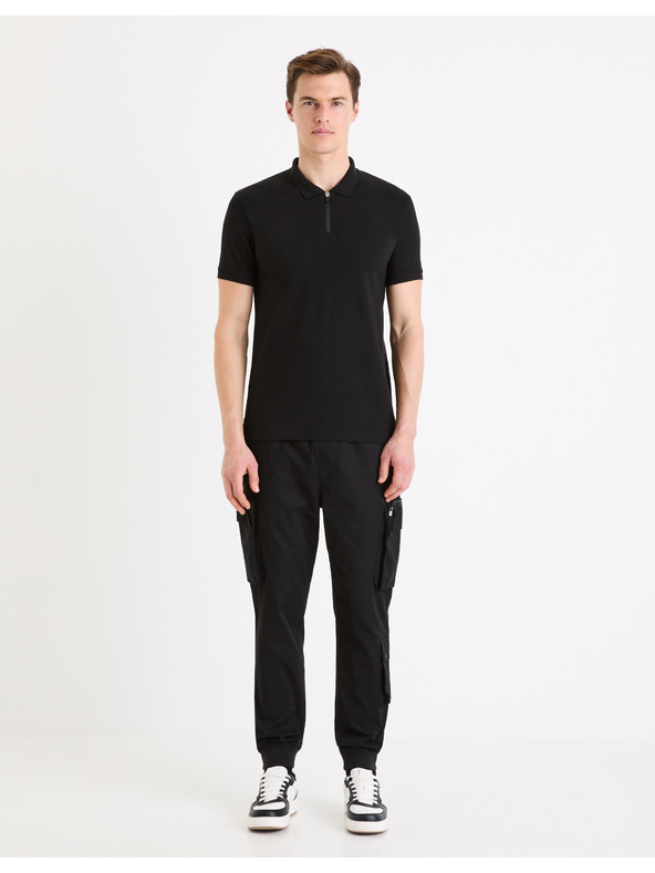 Celio Tricou polo basic negru pentru bărbați Celio Gebenoit