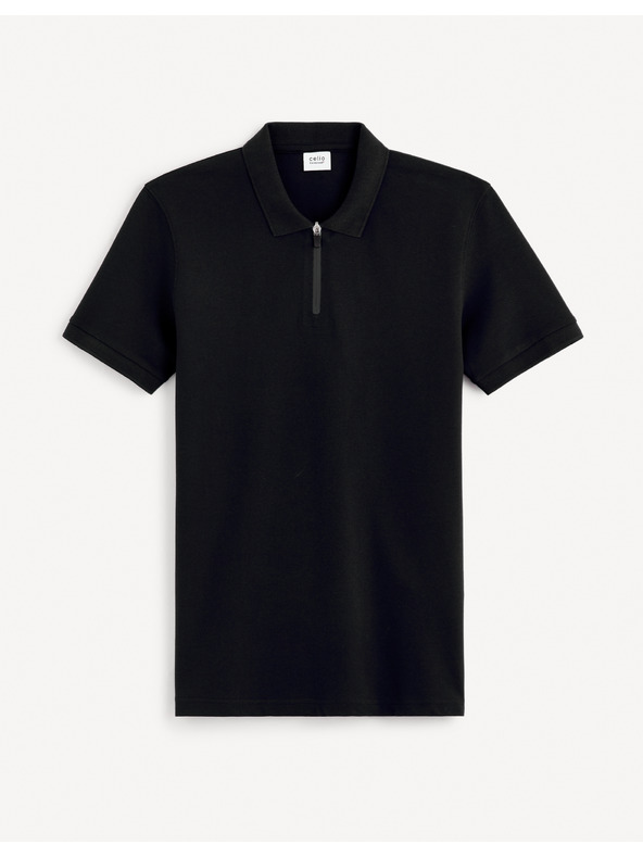 Celio Tricou polo basic negru pentru bărbați Celio Gebenoit