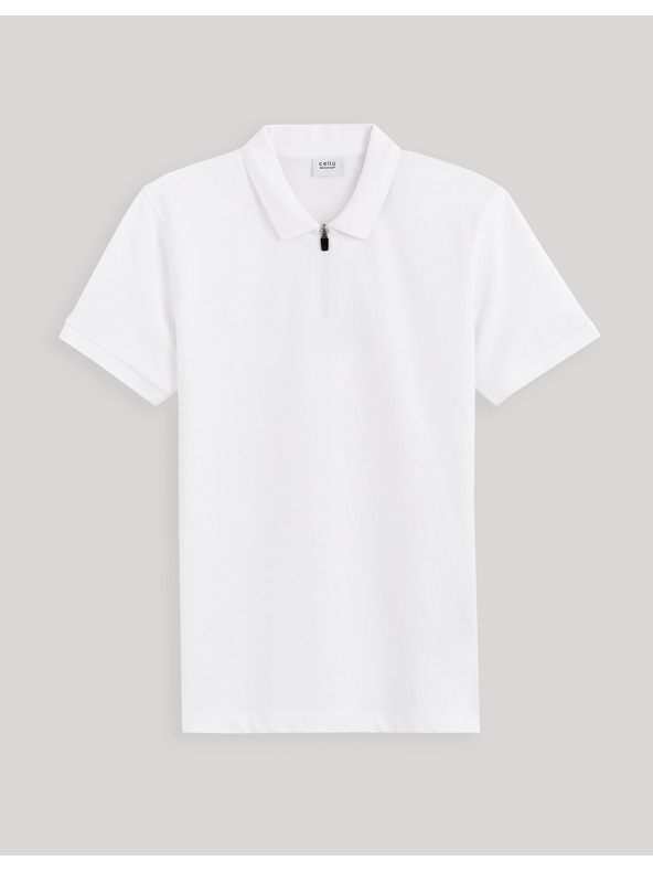 Celio Tricou polo basic alb pentru bărbați Celio Gebenoit