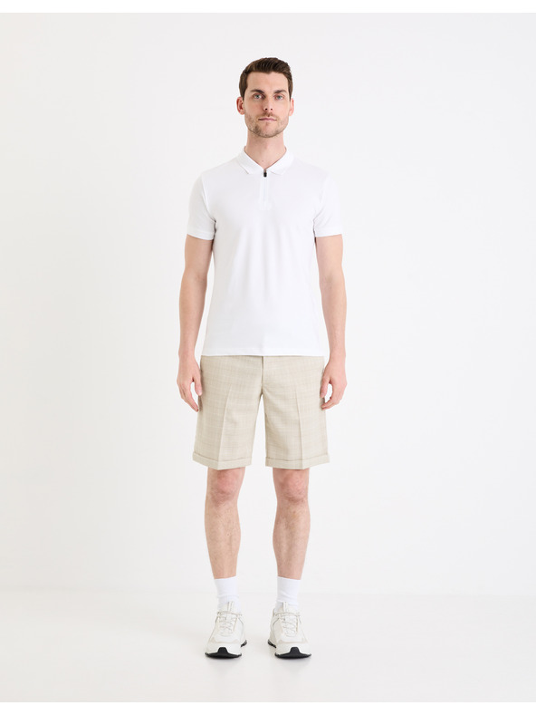 Celio Tricou polo basic alb pentru bărbați Celio Gebenoit
