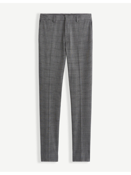 Celio Pantaloni gri în carouri Celio Volouis2