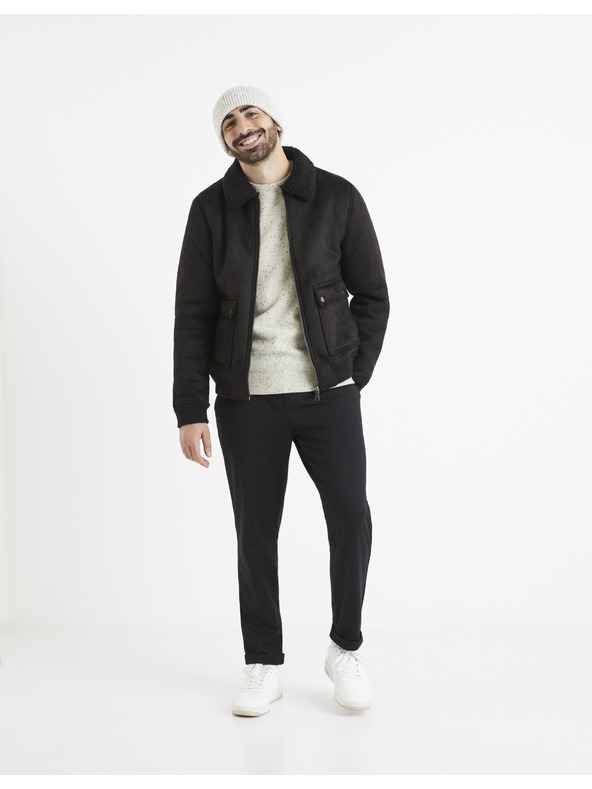 Celio Geacă neagră din blană artificială Celio Vutoronto