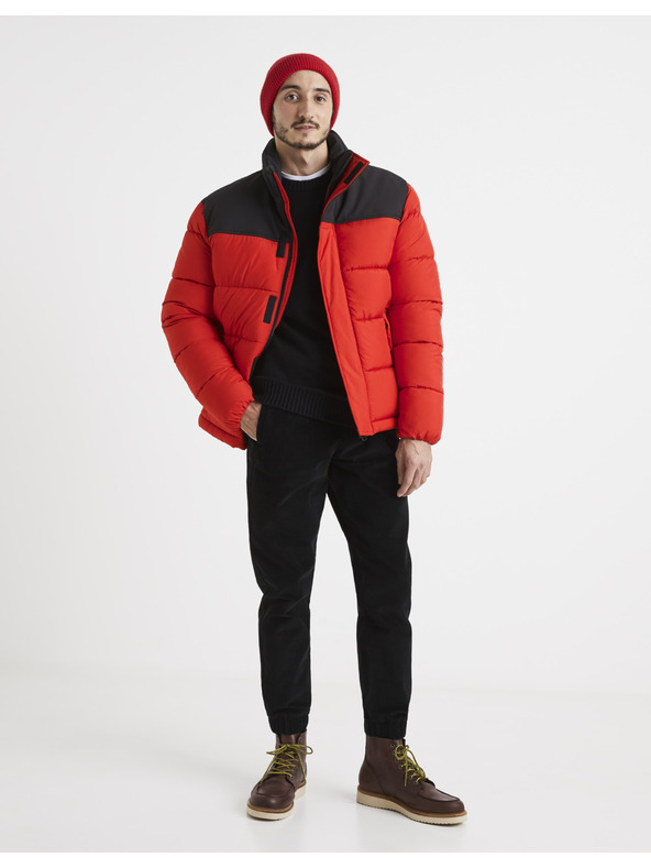 Celio Jachetă de iarnă roșie matlasată Celio Vuelectra