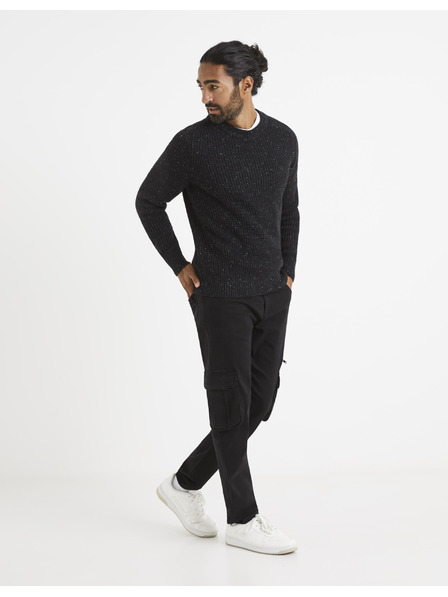 Celio Pulover Celio negru cu dungi pentru bărbați