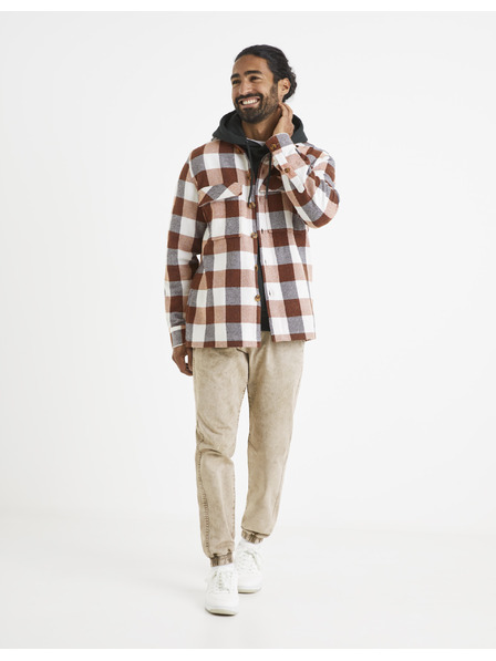 Celio Pantaloni bărbătești bej cu dungi Celio