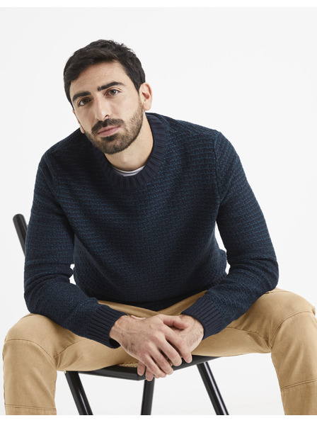 Celio Pulover Celio Vecountry cu model albastru închis pentru bărbați