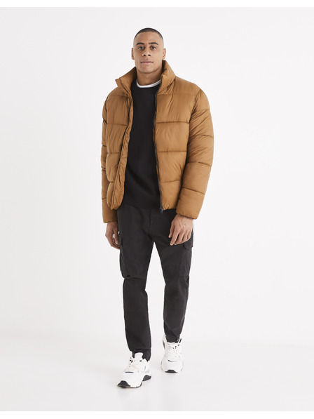 Celio Jachetă de iarnă matlasată maro pentru bărbați Celio Vusun
