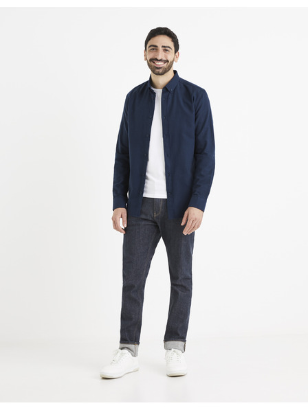 Celio Tricou Celio Waffle albastru închis pentru bărbați