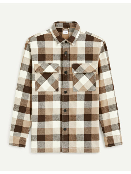 Celio Cămașă în carouri maro pentru bărbați Celio Caochecky