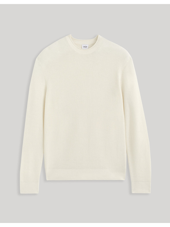 Celio Pulover crem pentru bărbați Celio Cewaffle