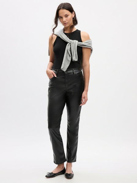GAP Pantaloni din piele ecologică High Rise GAP
