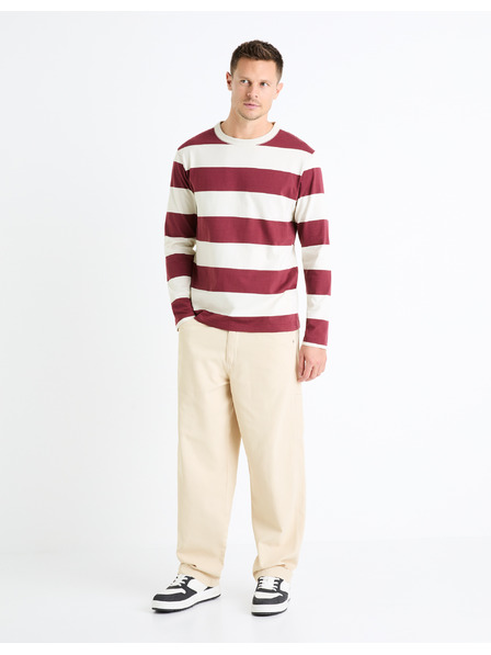 Celio Cămașă bărbătească burgundy cu dungi Celio Fecond