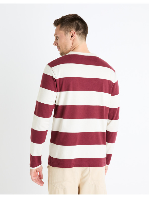 Celio Cămașă bărbătească burgundy cu dungi Celio Fecond