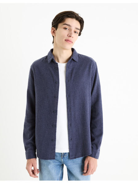 Celio Cămașă din flanel Celio Fanel albastru închis pentru bărbați