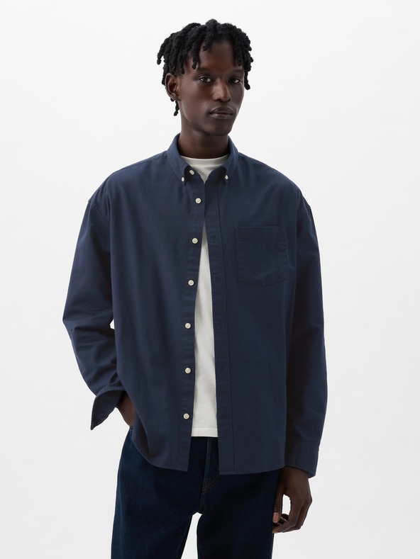 GAP Cămașă oxford oversize cu logo GAP