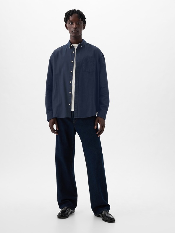 GAP Cămașă oxford oversize cu logo GAP