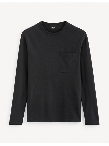 Celio Cămașă de bază neagră pentru bărbați cu buzunar Celio