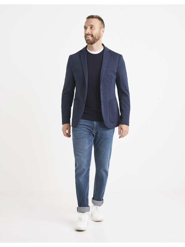 Celio Pulover basic albastru închis pentru bărbați Celio