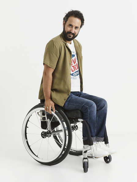 Celio Cămașă kaki pentru bărbați cu buzunar Celio