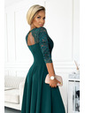 numoco Rochie lungă elegantă din dantelă cu decolteu - verde Numoco AMBER