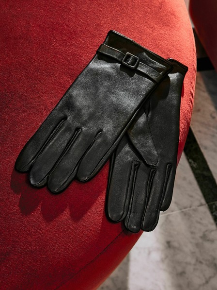 Orsay Mănuși negre de piele pentru femei ORSAY