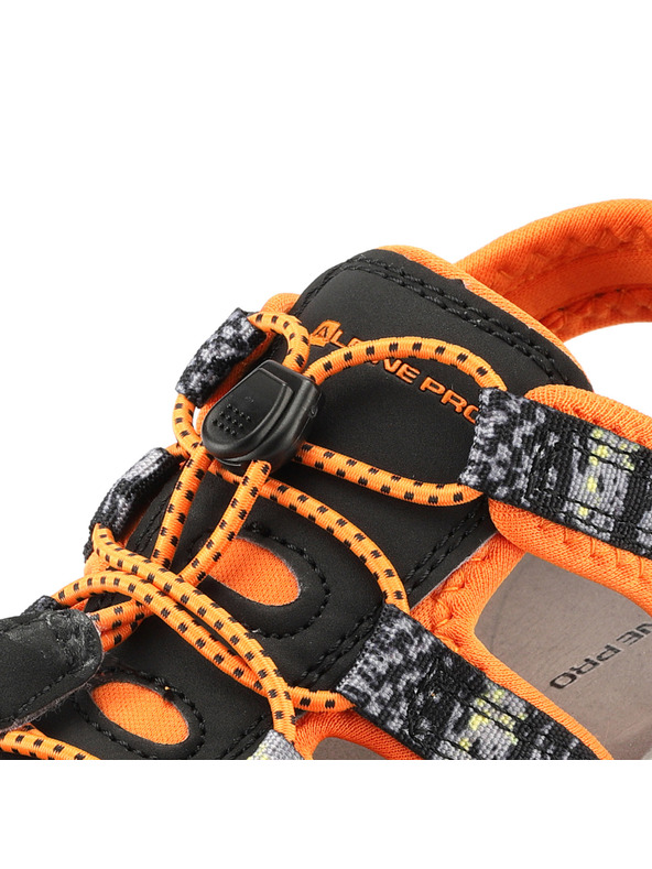 ALPINE PRO Sandale de vară portocalii și negre pentru copii ALPINE PRO GASTER
