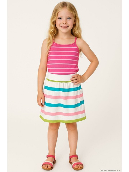 NAX Tricou cu dungi pentru fete roz închis NAX Burgo