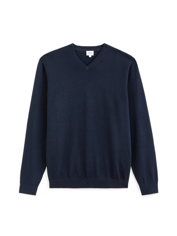 Celio Pulover basic albastru închis pentru bărbați Celio Decotonv