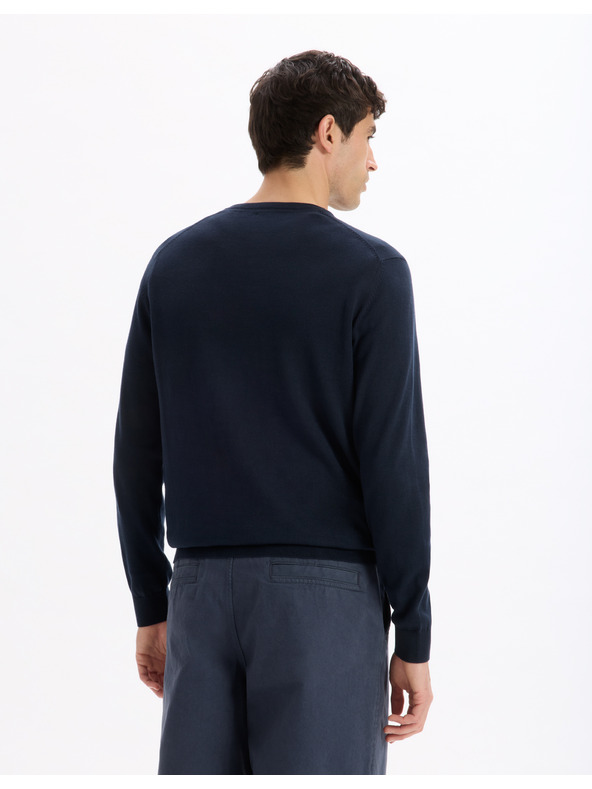 Celio Pulover basic albastru închis pentru bărbați Celio Decotonv
