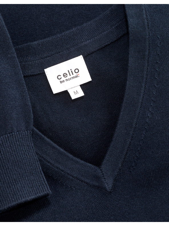Celio Pulover basic albastru închis pentru bărbați Celio Decotonv