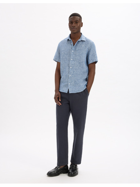 Celio Cămașă din in albastră pentru bărbați Celio Damralin