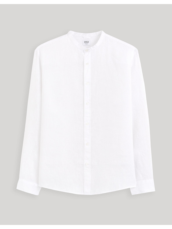 Celio Cămașă albă din in pentru bărbați Celio Damaolin