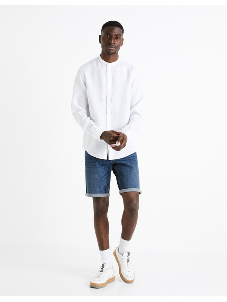 Celio Cămașă albă din in pentru bărbați Celio Damaolin