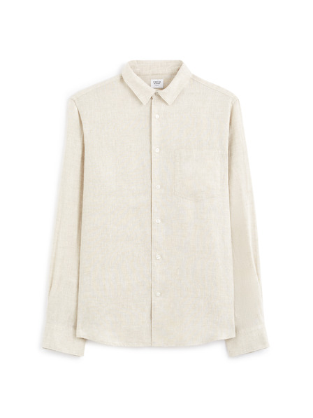 Celio Cămașă din in crem pentru bărbați Celio Daflix