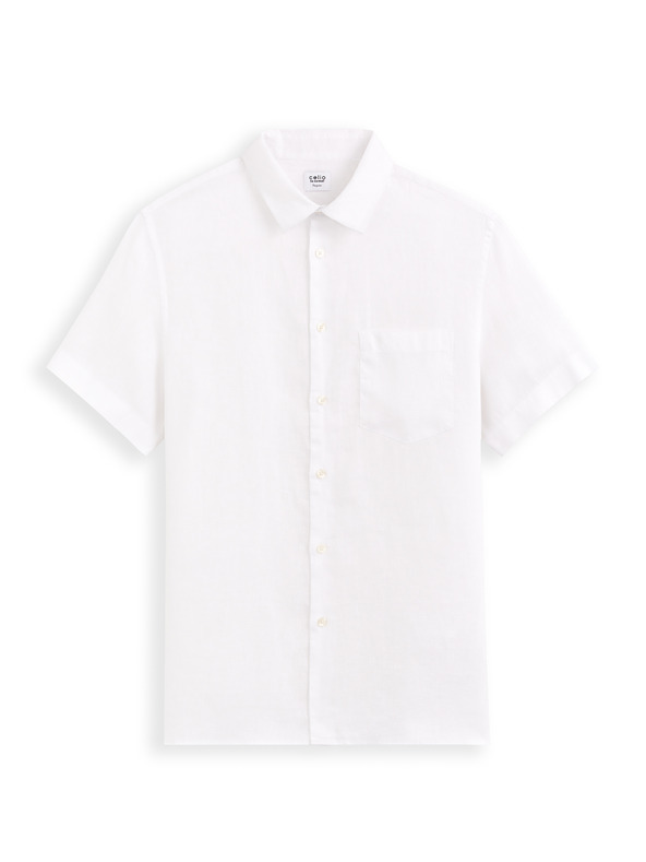 Celio Cămașă albă din in pentru bărbați Celio Damarlin