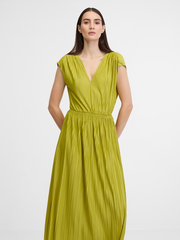 Orsay Rochie lungă plisată pentru femei de culoare verde ORSAY