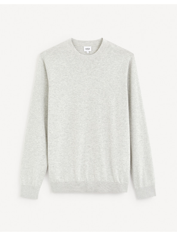 Celio Pulover basic gri deschis pentru bărbați Celio Decoton