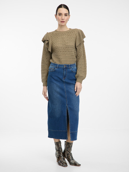 Orsay Fustă maxi din denim albastru închis pentru femei ORSAY