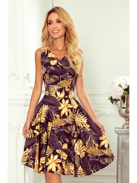 numoco Rochie cu decolteu în formă de inimă - foiță de aur Numoco