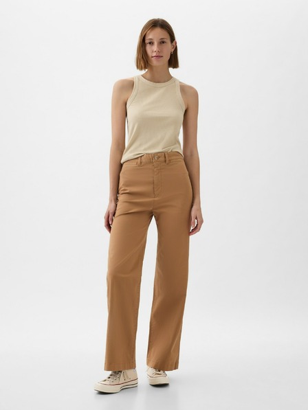 GAP Pantaloni khaki High Stride wide-leg ankle GAP
