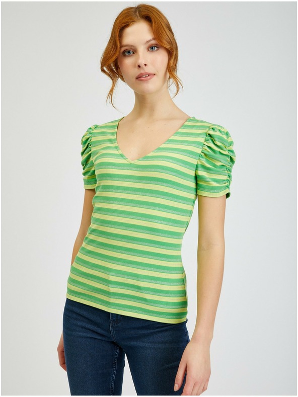 Orsay Tricou ORSAY cu dungi galben-verde de damă