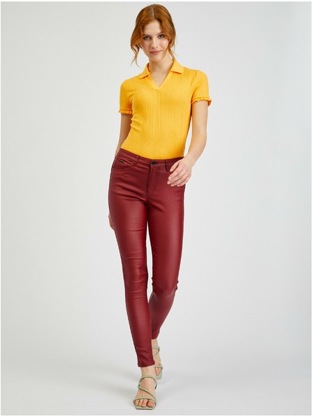 Orsay Pantaloni skinny fit pentru femei culoare vișiniu ORSAY