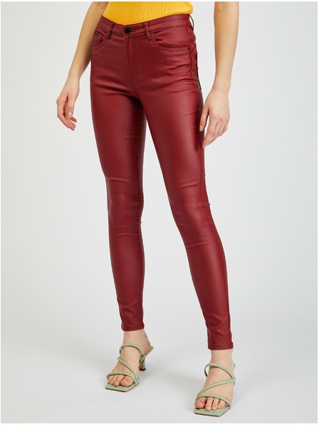 Orsay Pantaloni skinny fit pentru femei culoare vișiniu ORSAY