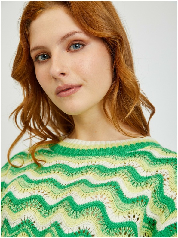 Orsay Pulover de damă cu dungi galben-verde ORSAY