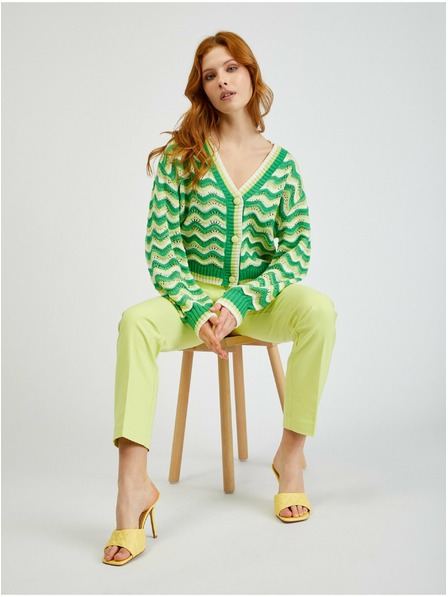 Orsay Cardigan cu dungi de damă verde ORSAY