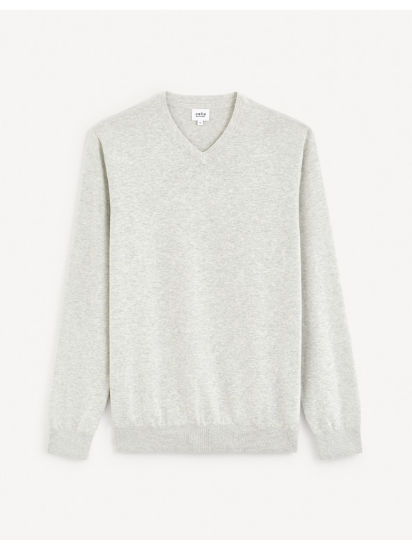 Celio Pulover basic gri deschis pentru bărbați Celio Decoton
